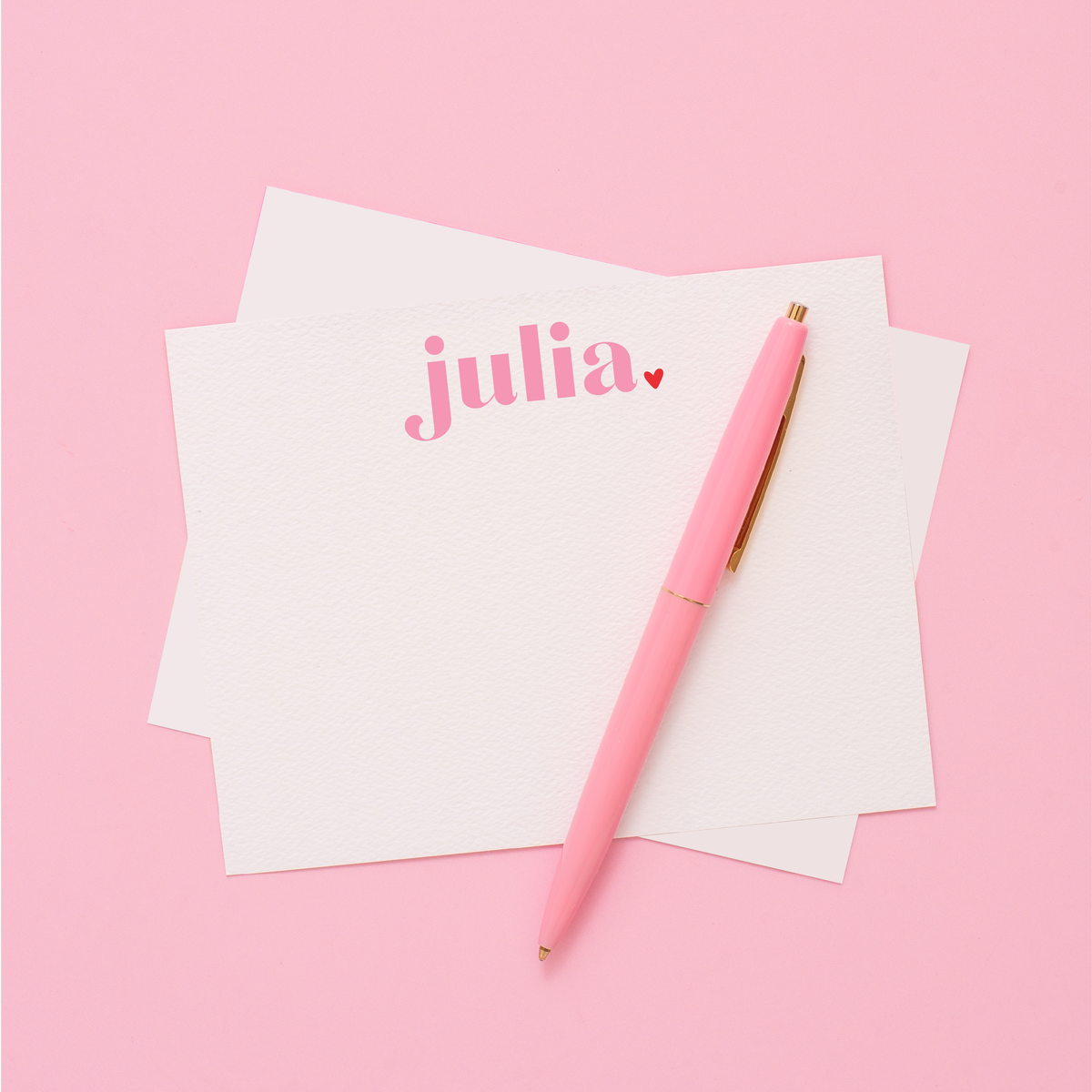 Valentine&#39;s Cheerful Heart First Name Personalized Stationery