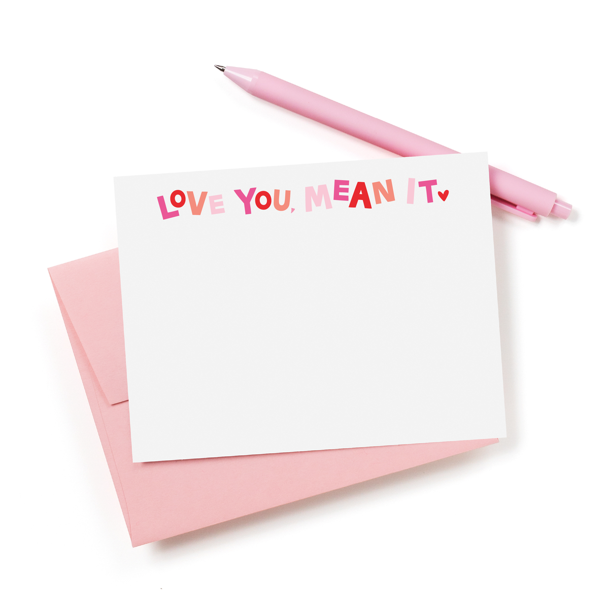 Love You, Mean It Valentine&#39;s Stationery