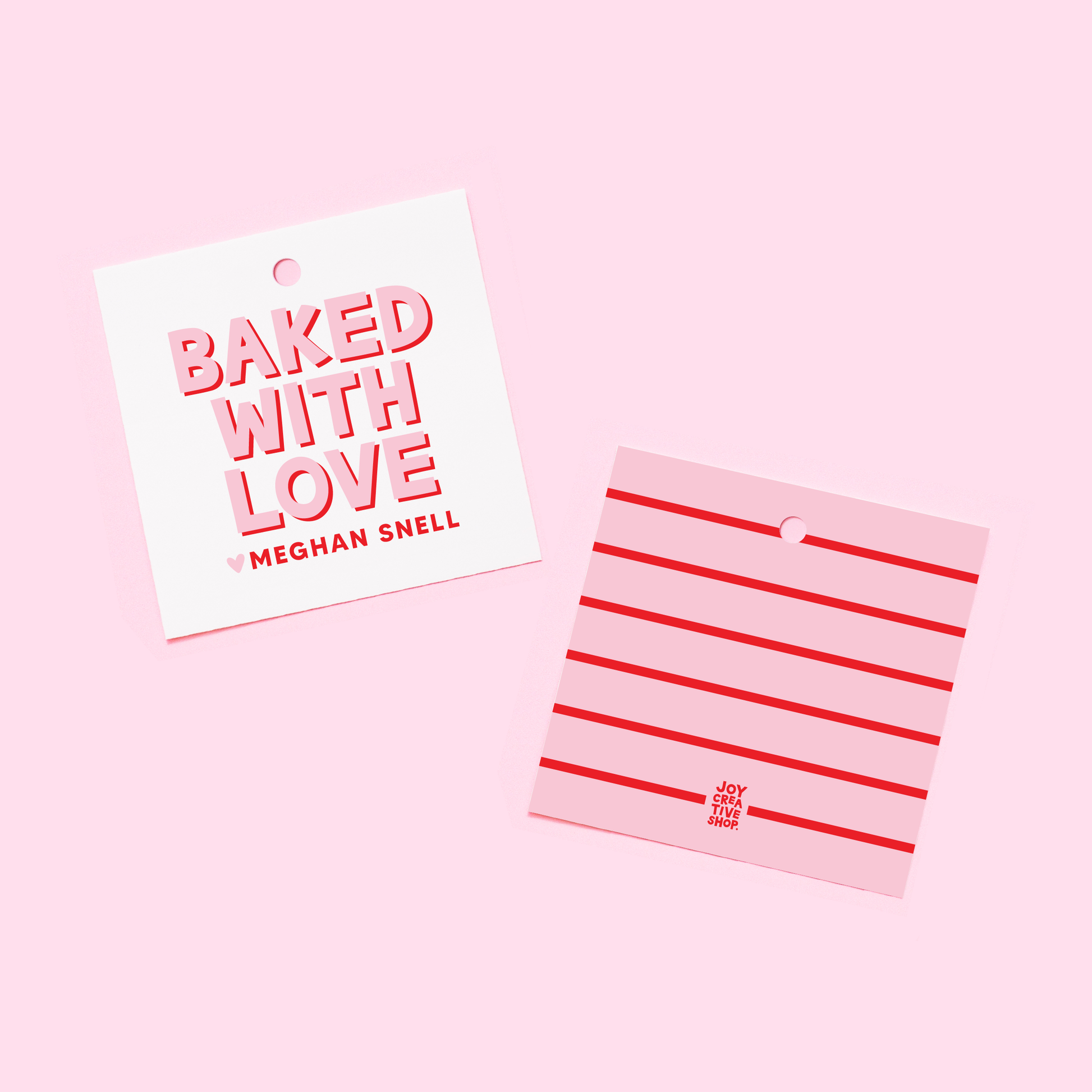 Valentine's Baked with Love Personalized Tags or Stickers