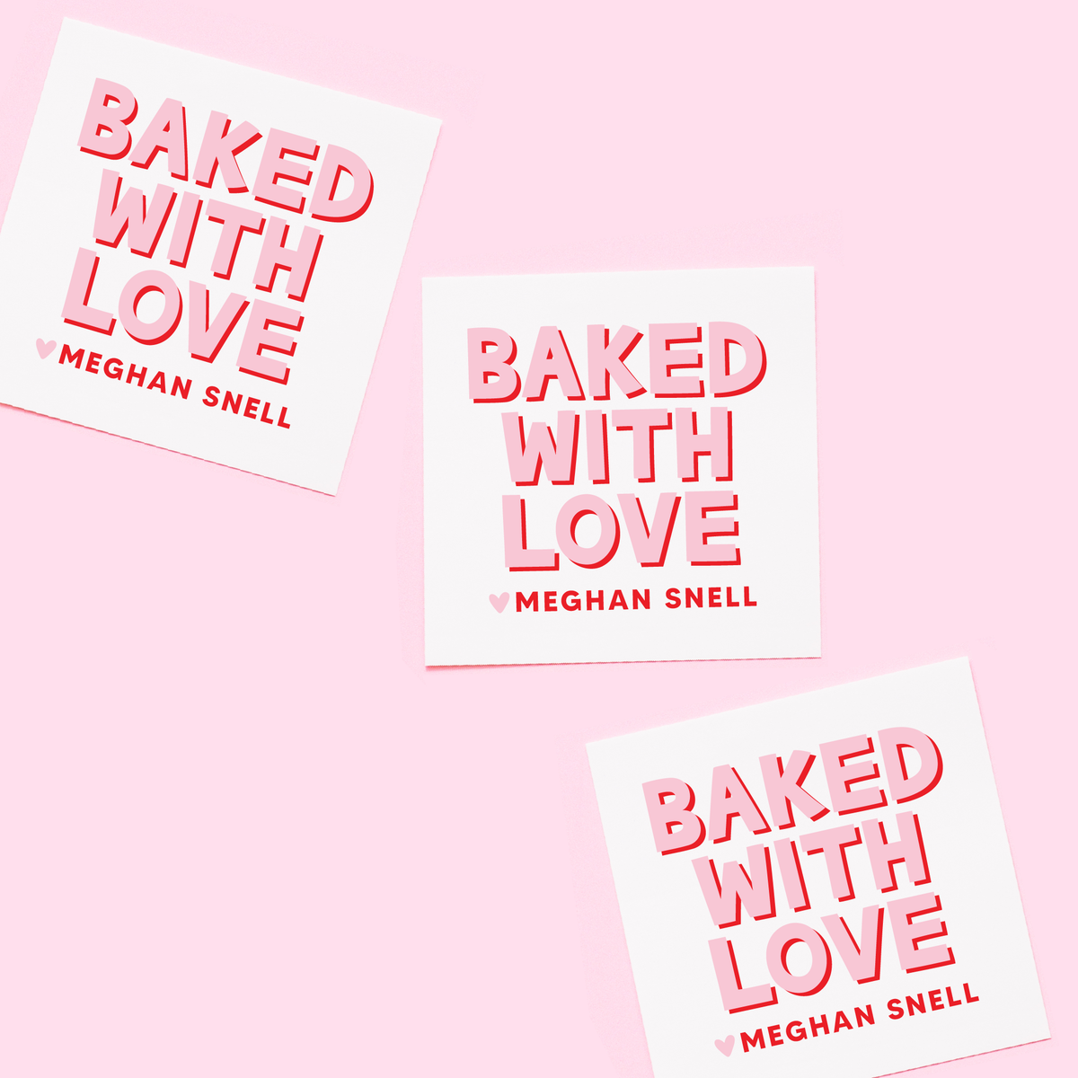Valentine&#39;s Baked with Love Personalized Tags or Stickers