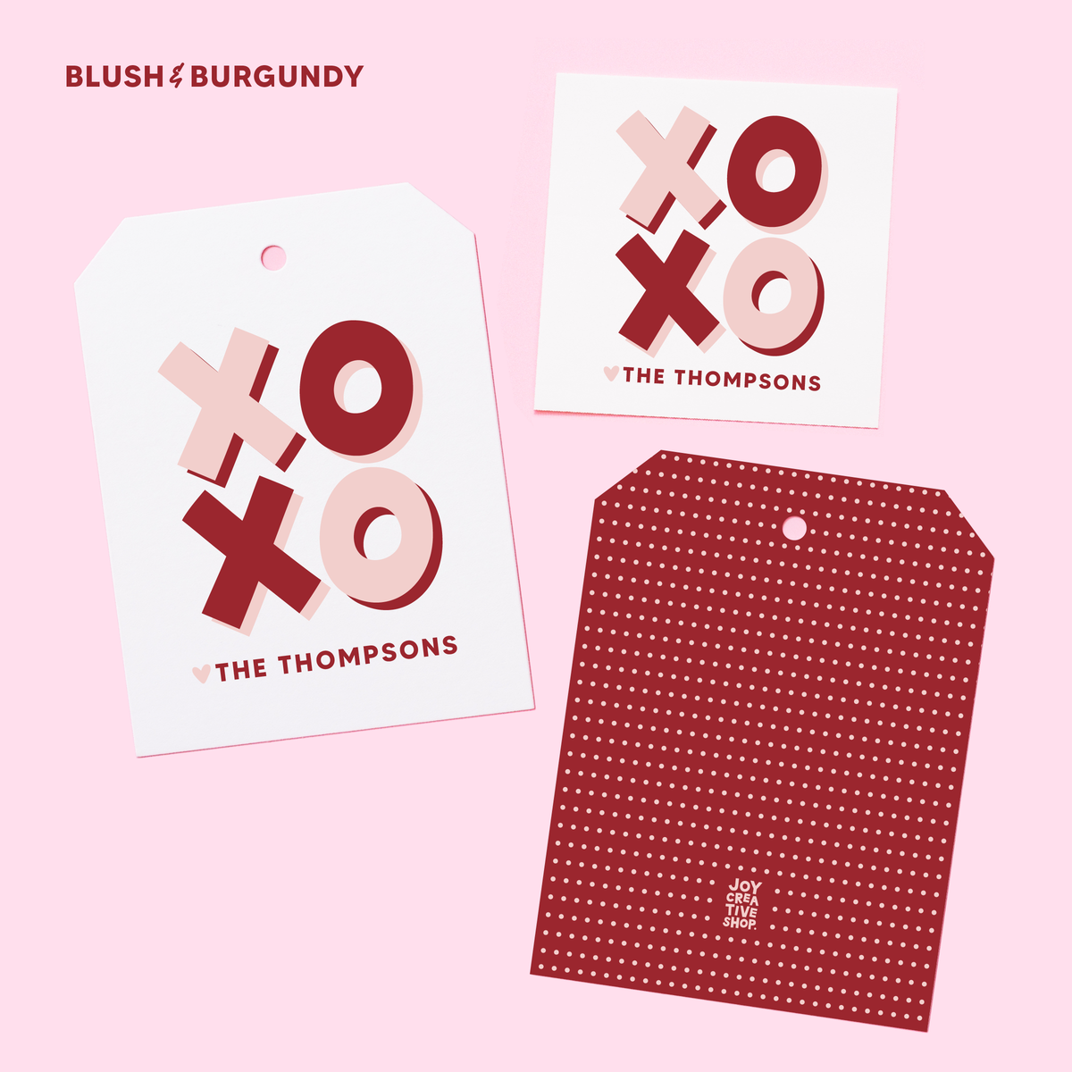 Valentine&#39;s XOXO Personalized Gift Tag or Sticker