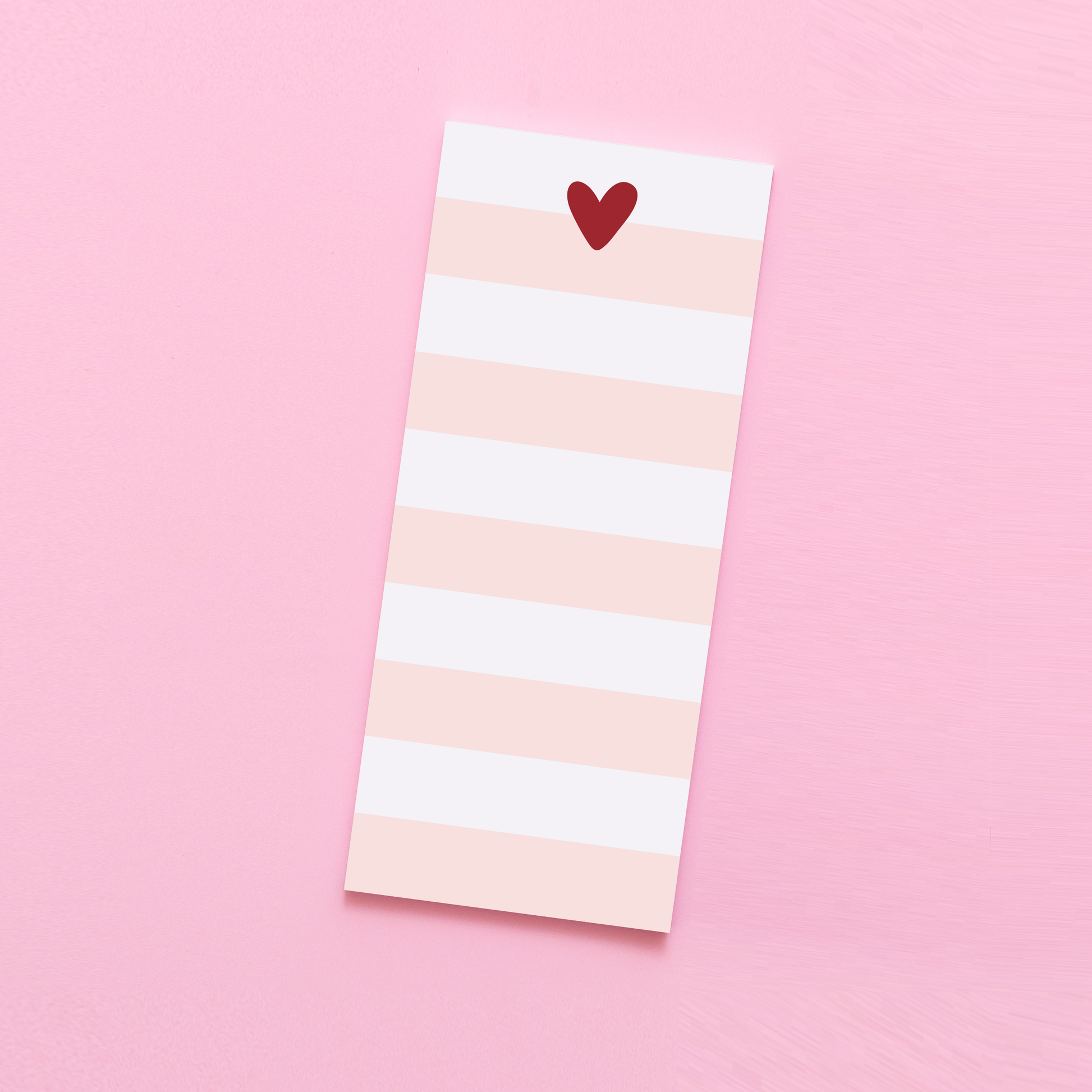 Striped Heart Tall & Skinny Notepad
