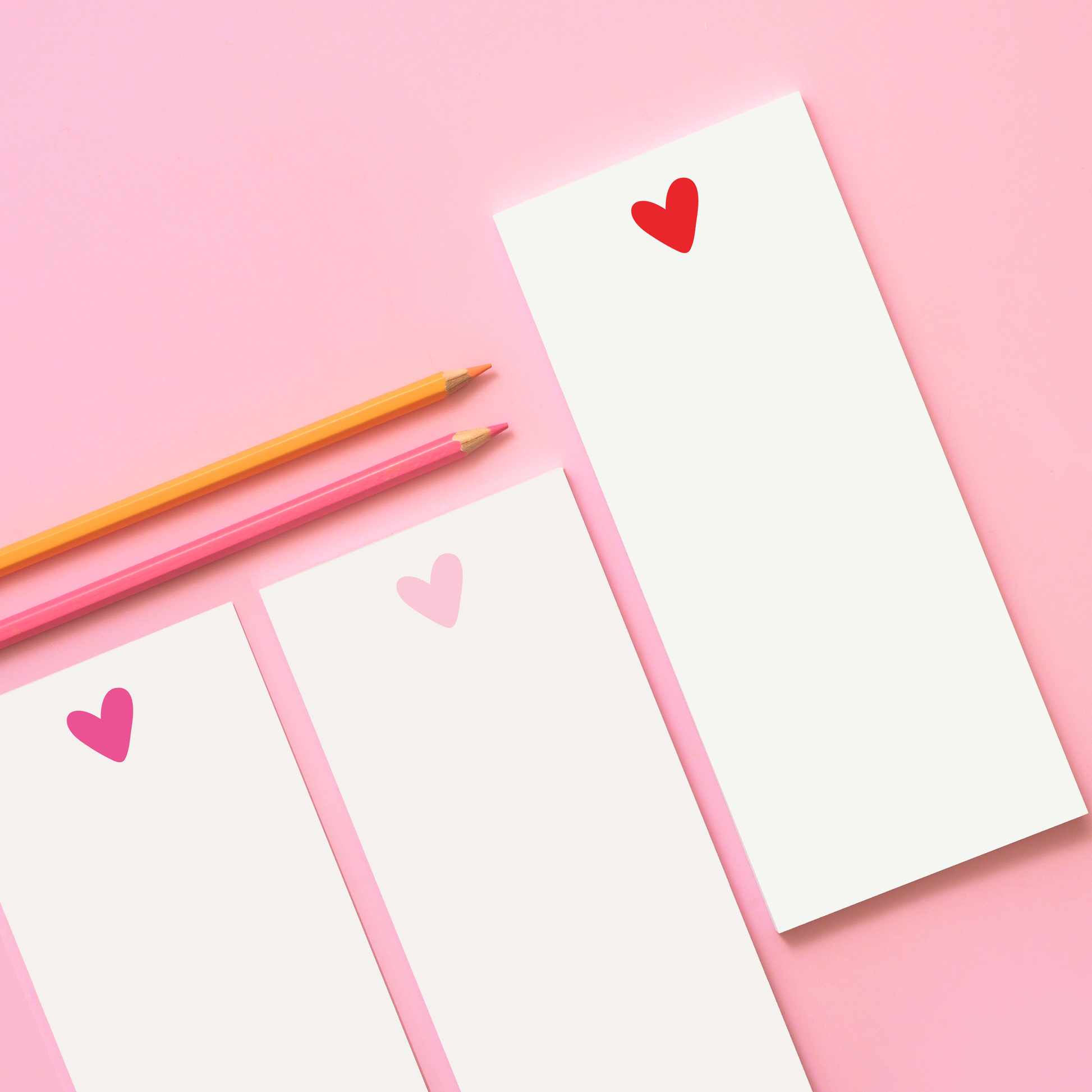 Valentine Tall & Skinny Notepad - Red Heart