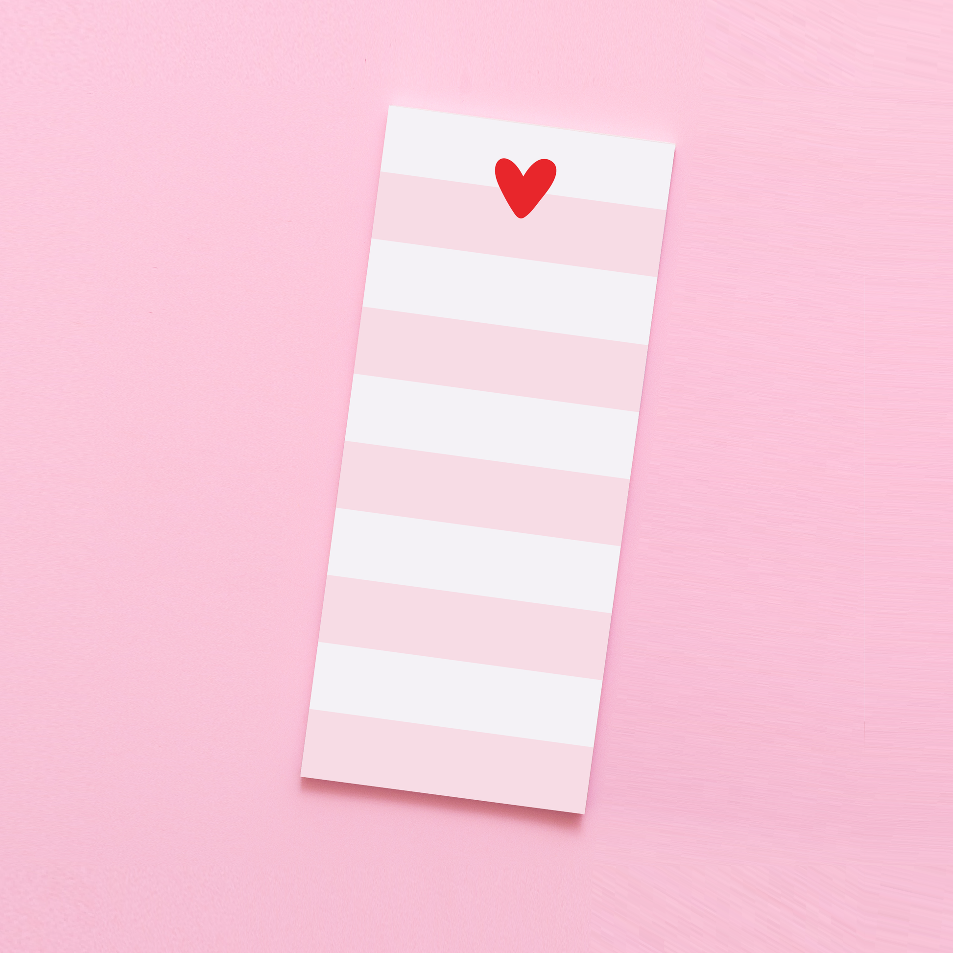 Striped Heart Tall & Skinny Notepad