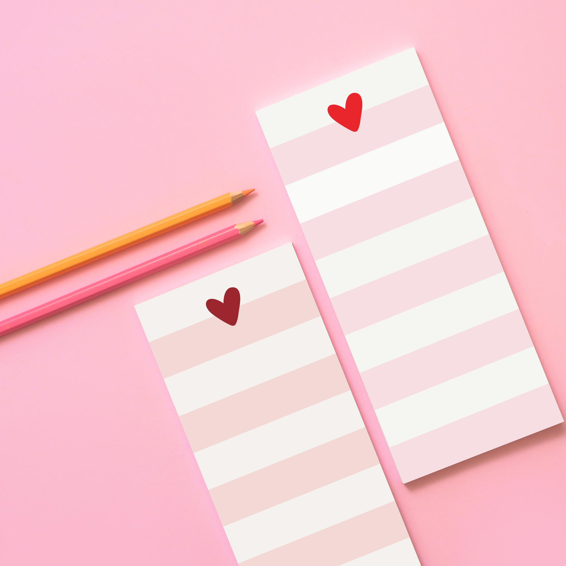 Striped Heart Tall & Skinny Notepad