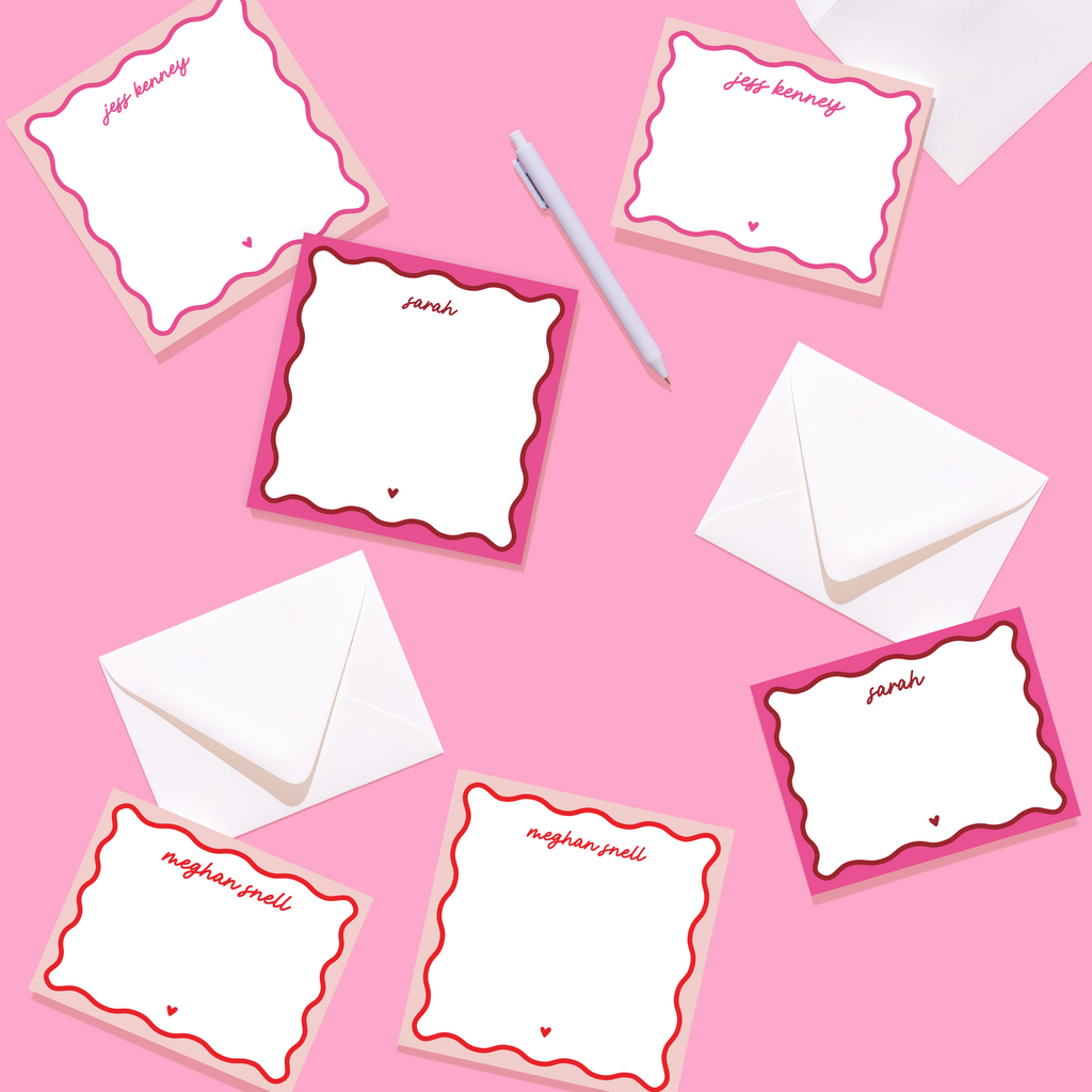 Valentines Wavy Stationery and Notepad Bundle