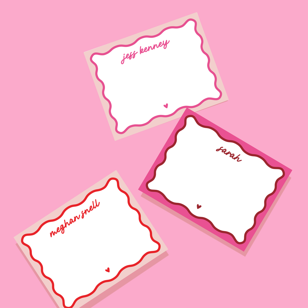 Valentine Wavy Stationery and Notepad