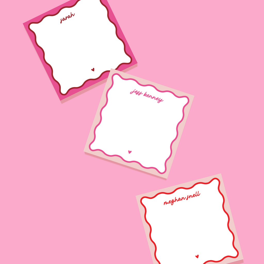 Valentine Wavy Stationery and Notepad