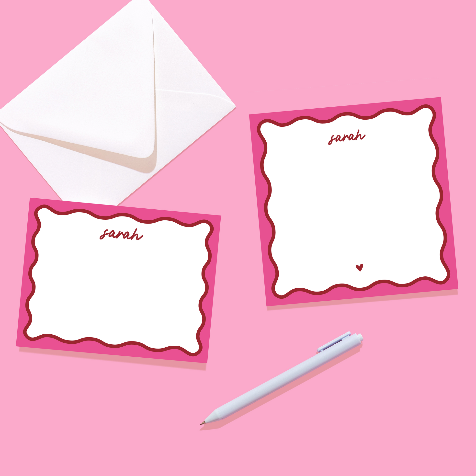 Valentines Wavy Stationery and Notepad Bundle