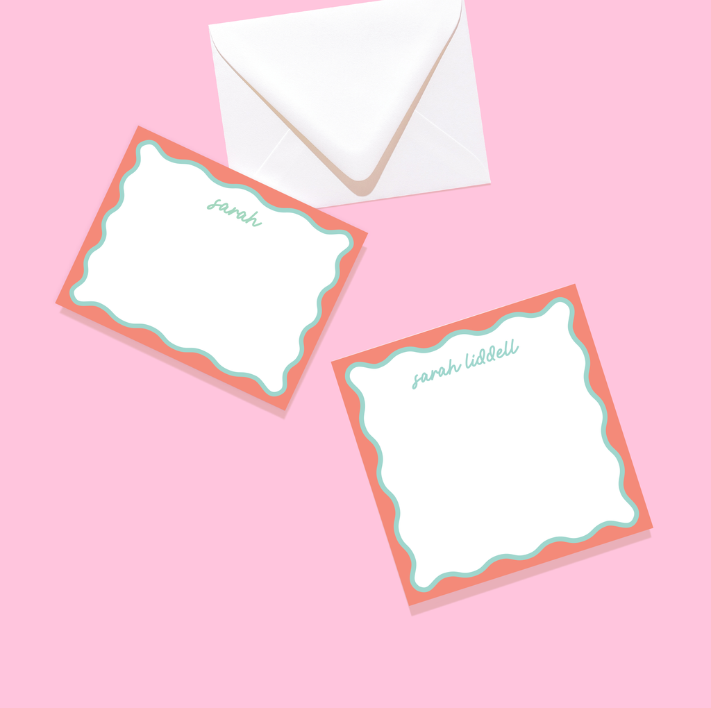 Wavy Collection Personalized Notepad & Stationery Bundle