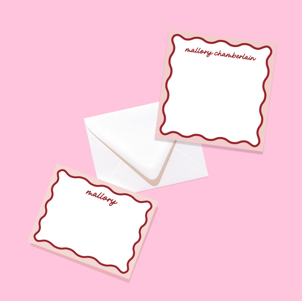 Wavy Collection Personalized Notepad & Stationery Bundle