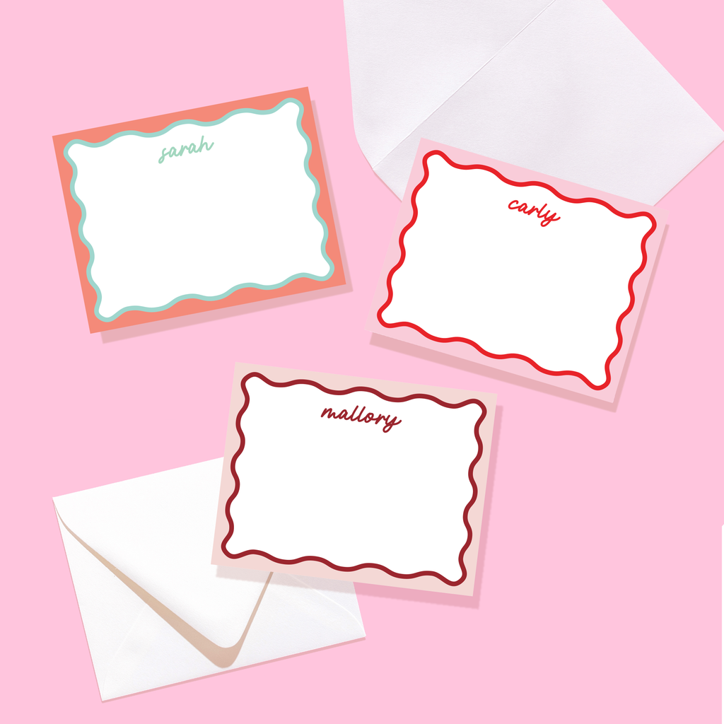 Wavy Collection Personalized Stationery