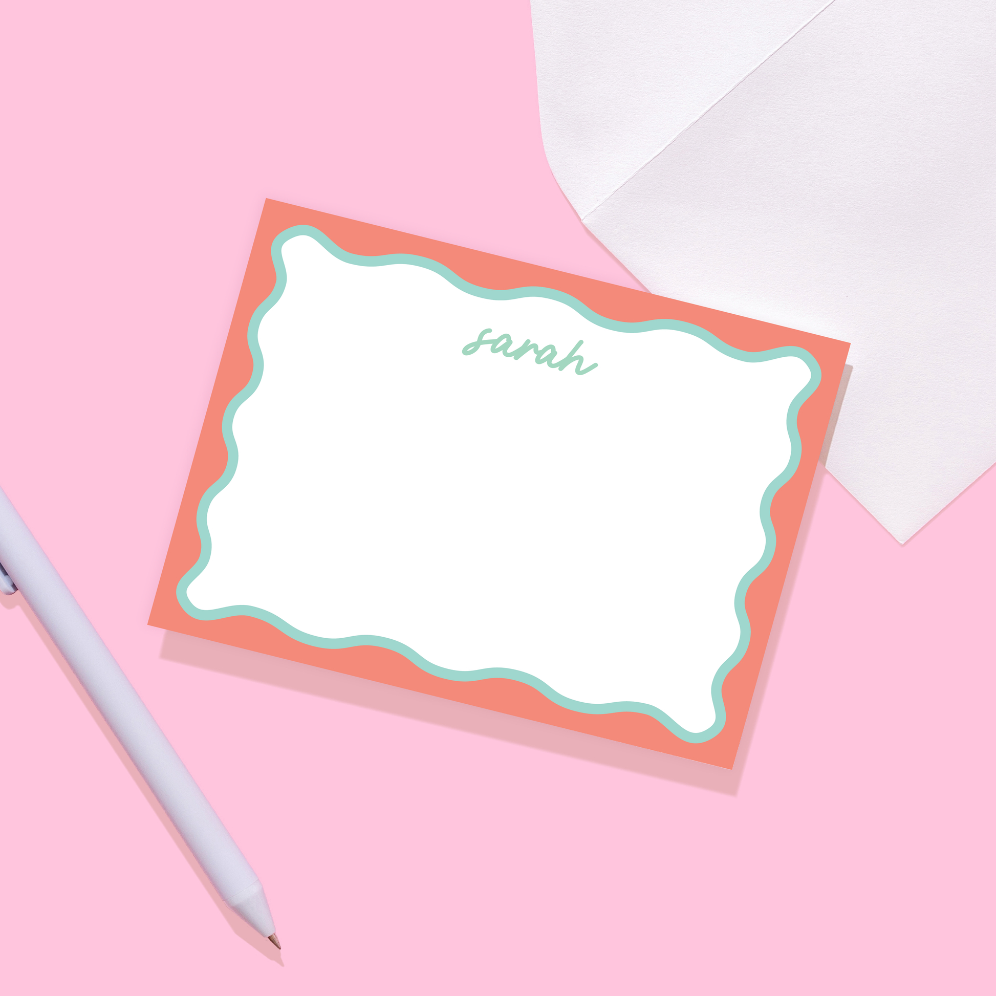 Wavy Collection Personalized Stationery