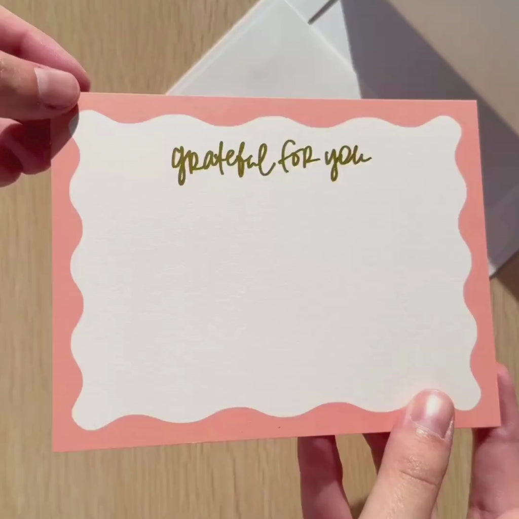 "Grateful for You" Gold Foil Notecards