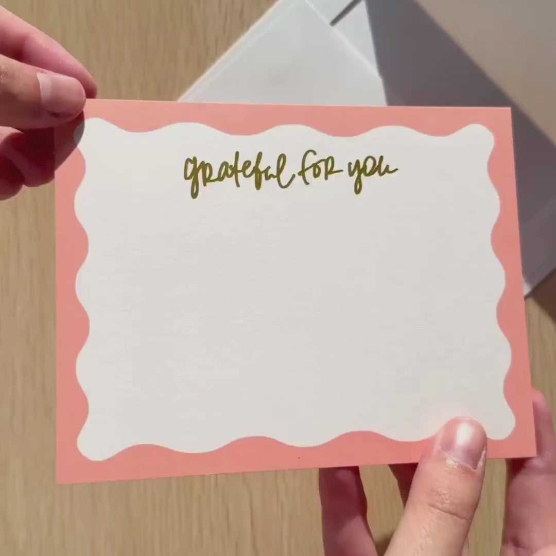 "Grateful for You" Gold Foil Notecards