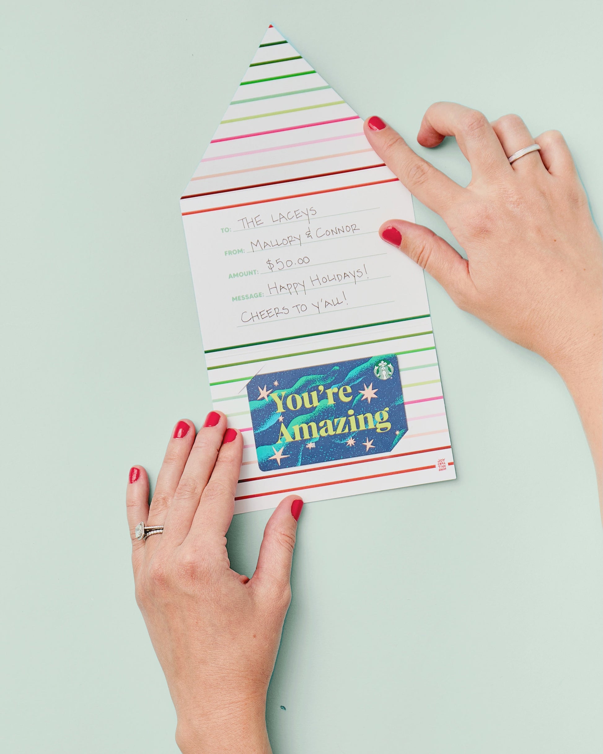 Holiday Gift Card Holder Set - Merry Happy Joyful & Plaid