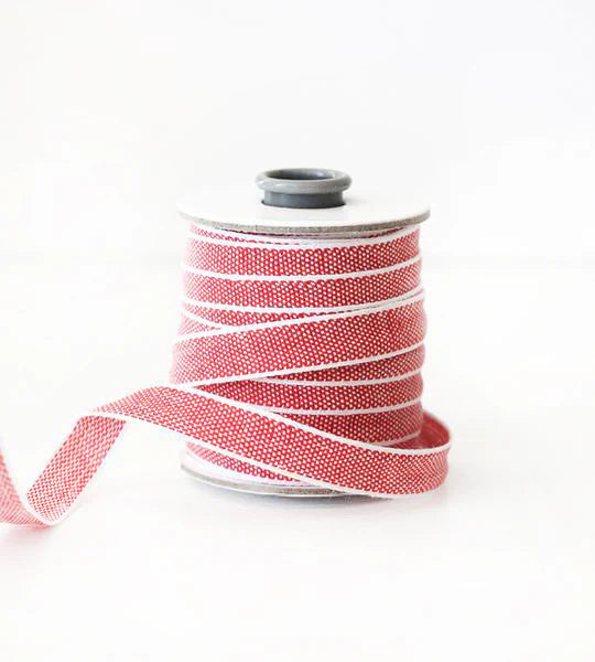 Red & White Edge Cotton Ribbon