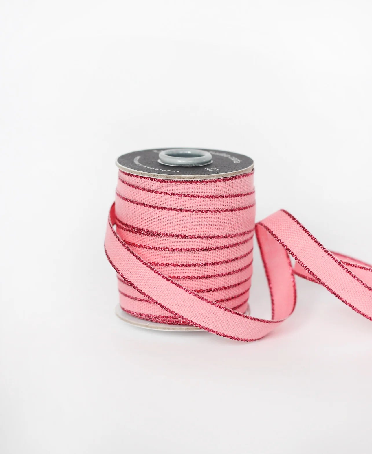 Glitter Edge Cotton Ribbon - Blossom & Berry