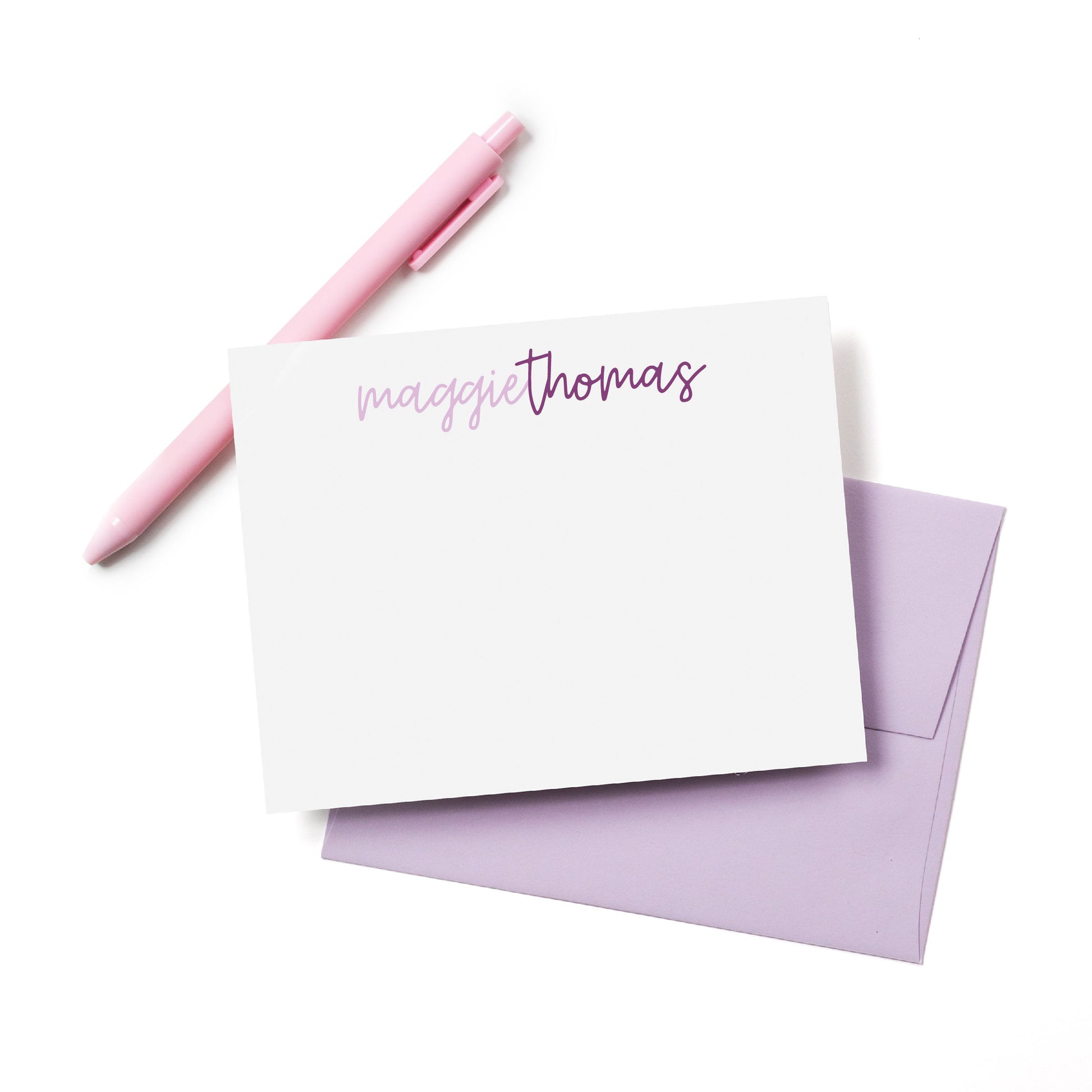 Connecting Script Personalized Stationery