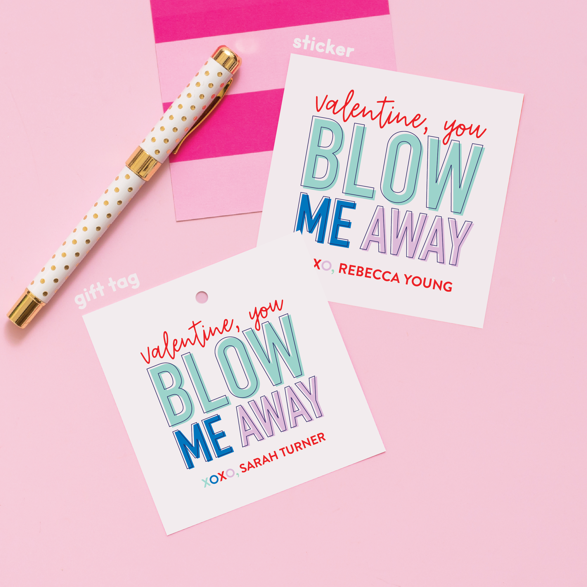 Bubbles Valentine's Stickers or Gift Tags