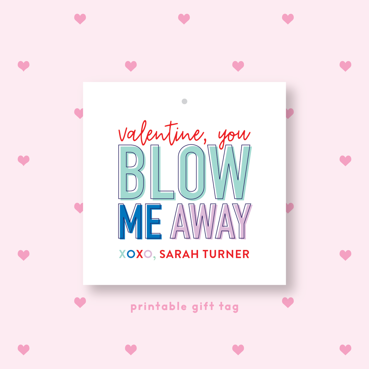 PRINTABLE Bubbles Valentine&#39;s Gift Tag or Sticker