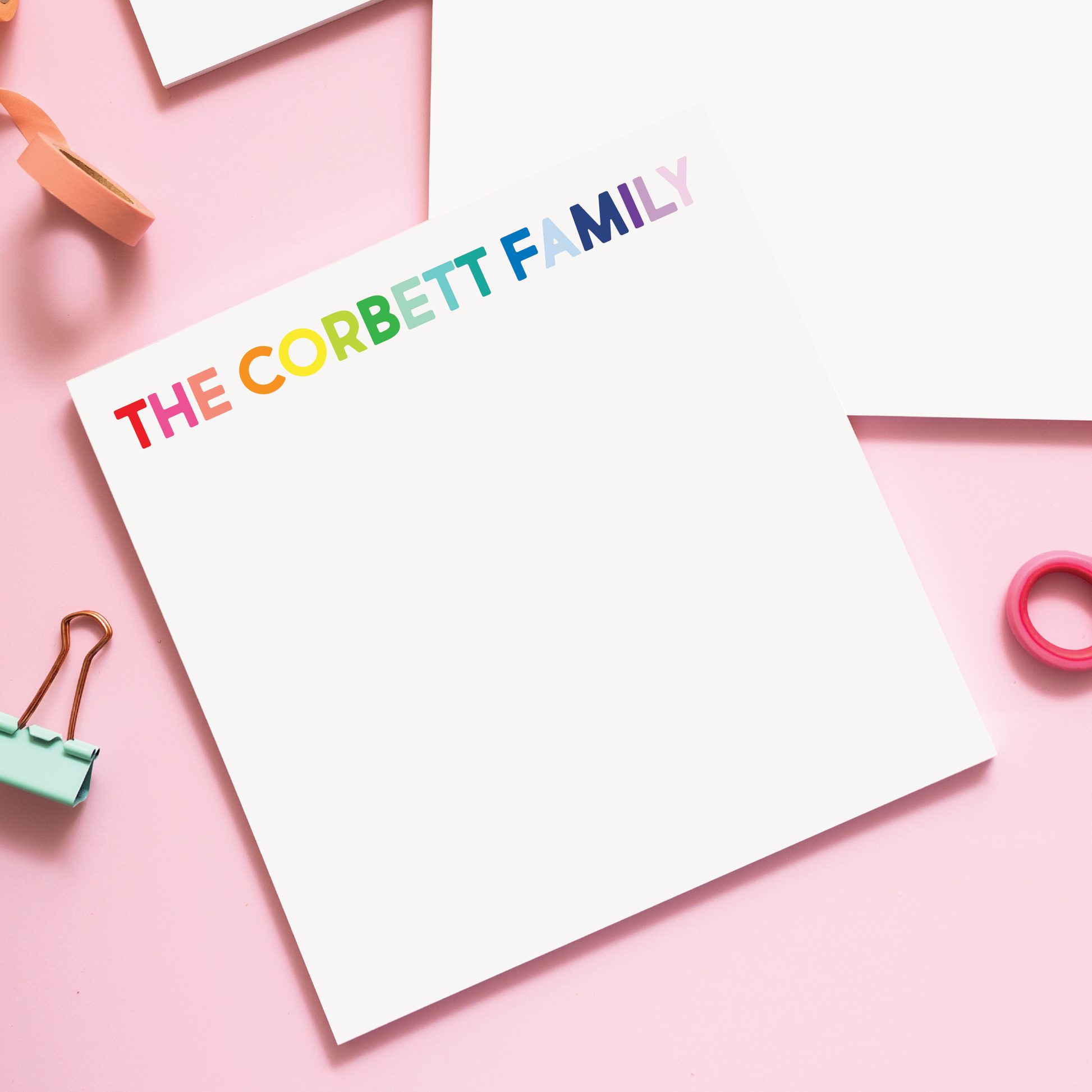 Rainbow Family Personalized Notepad