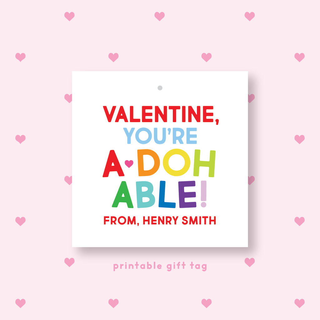 PRINTABLE Play-Doh Valentine's Gift Tag or Sticker