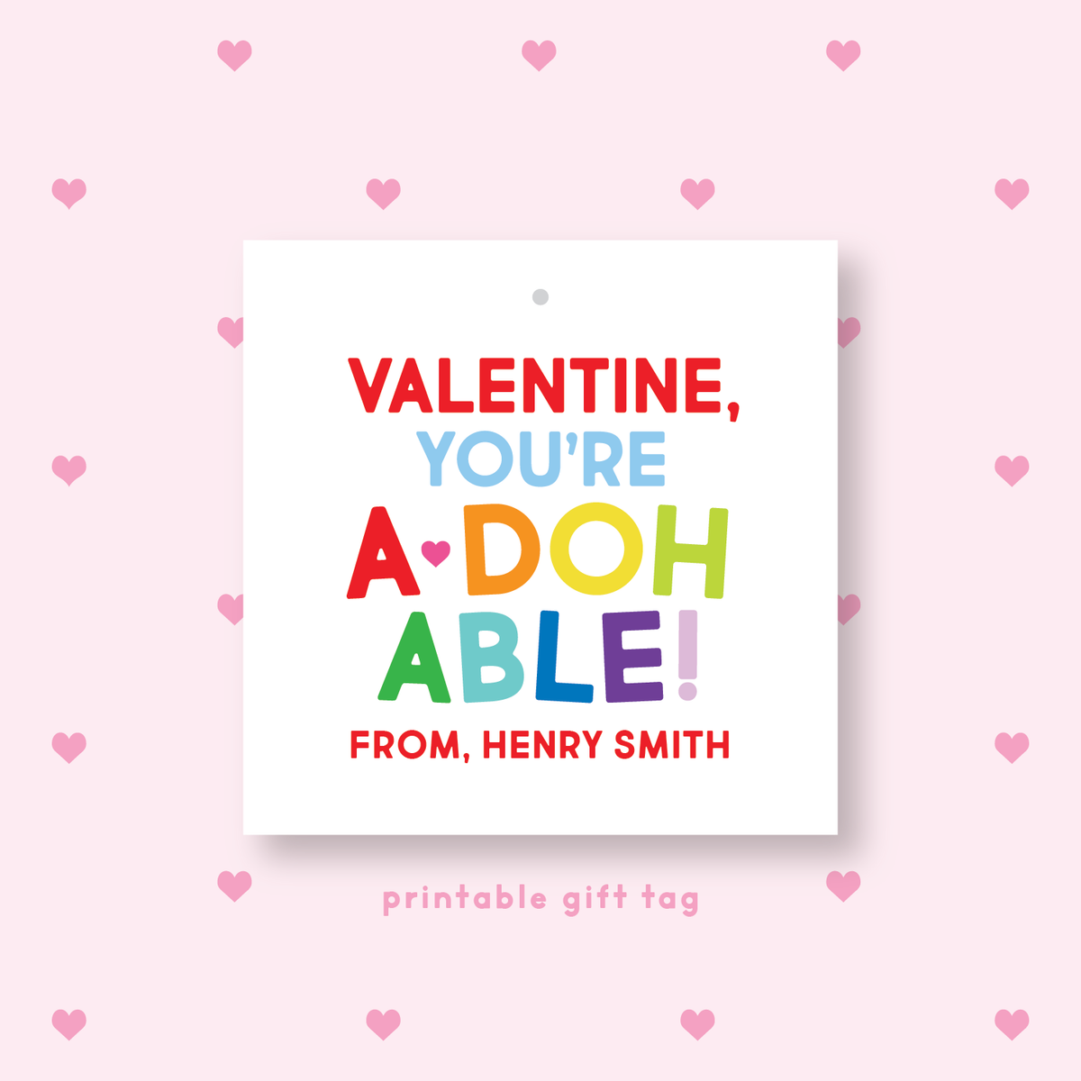 PRINTABLE Play-Doh Valentine&#39;s Gift Tag or Sticker
