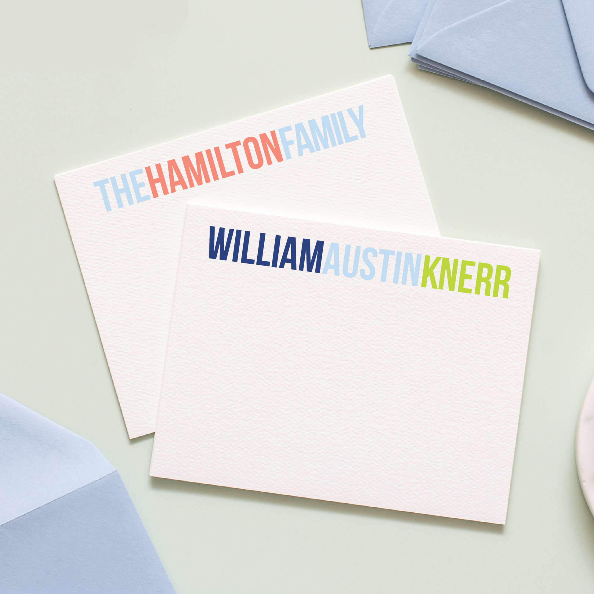 Color Block Personalized Stationery