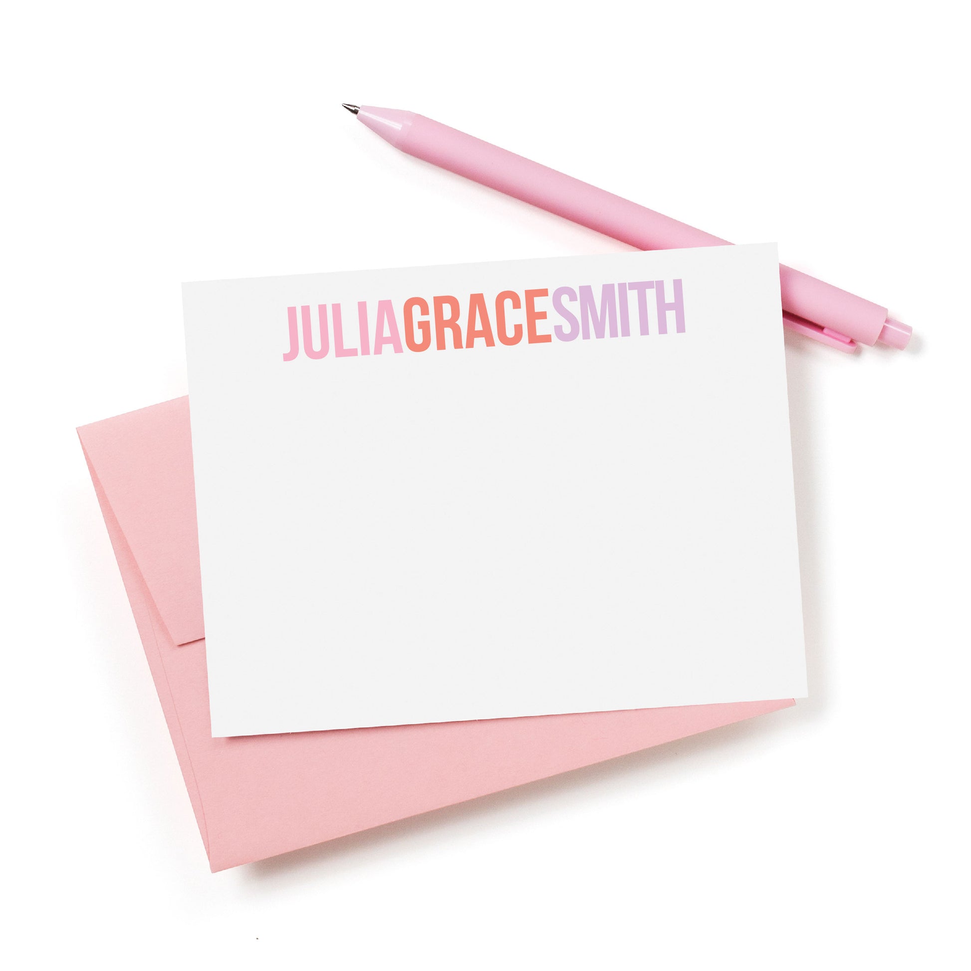 Color Block Personalized Stationery - Joy Creative Shop