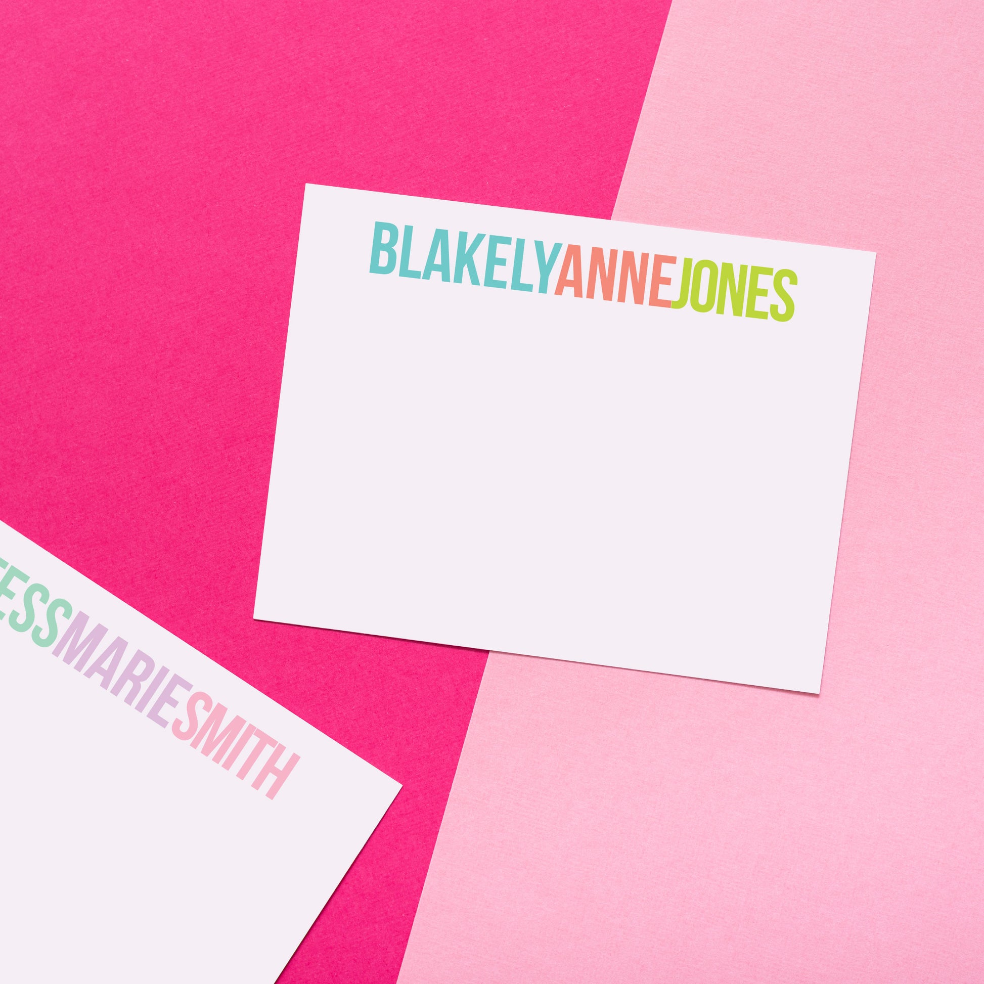 Color Block Personalized Stationery - Joy Creative Shop