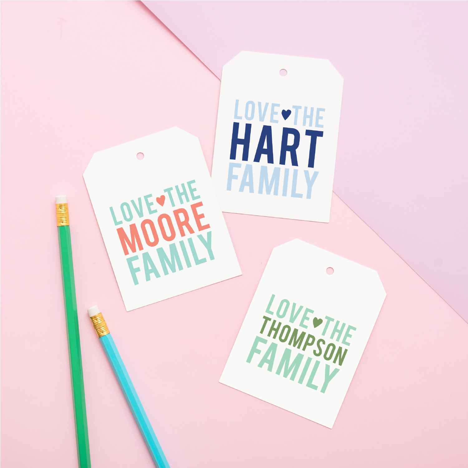 Family Heart Gift Tags
