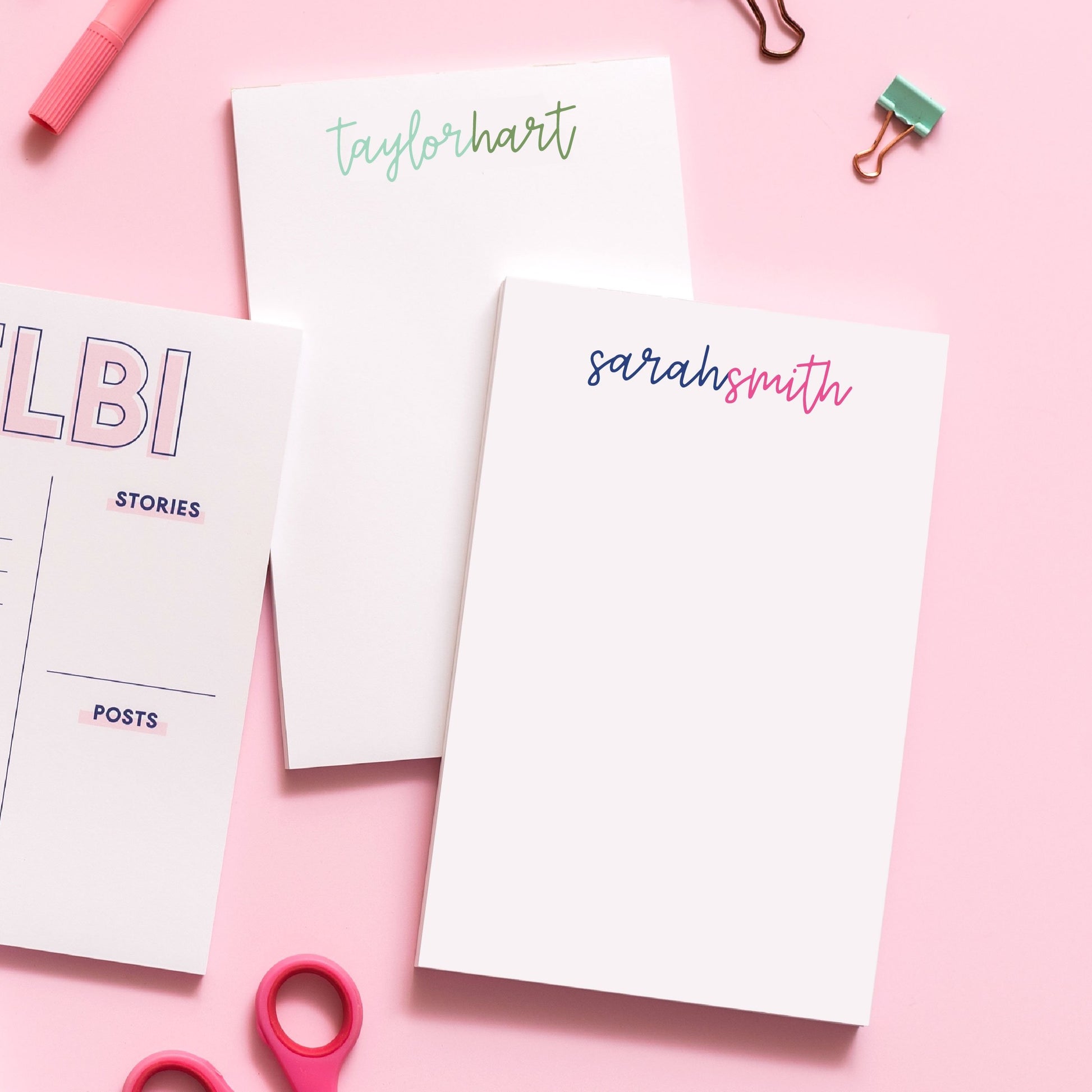 Connecting Script Personalized Notepad