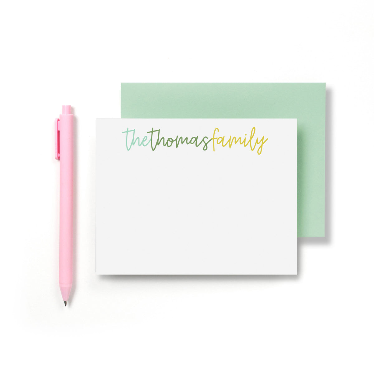 Family Connecting Script Personalized Stationery