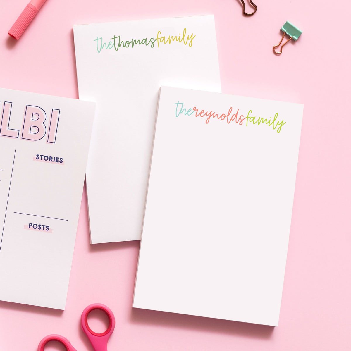 Family Connecting Script Personalized Notepad