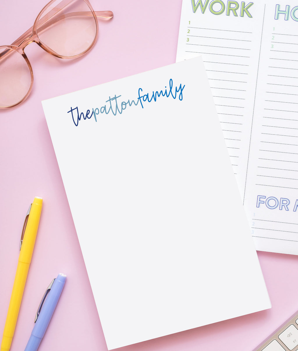 Family Connecting Script Personalized Notepad