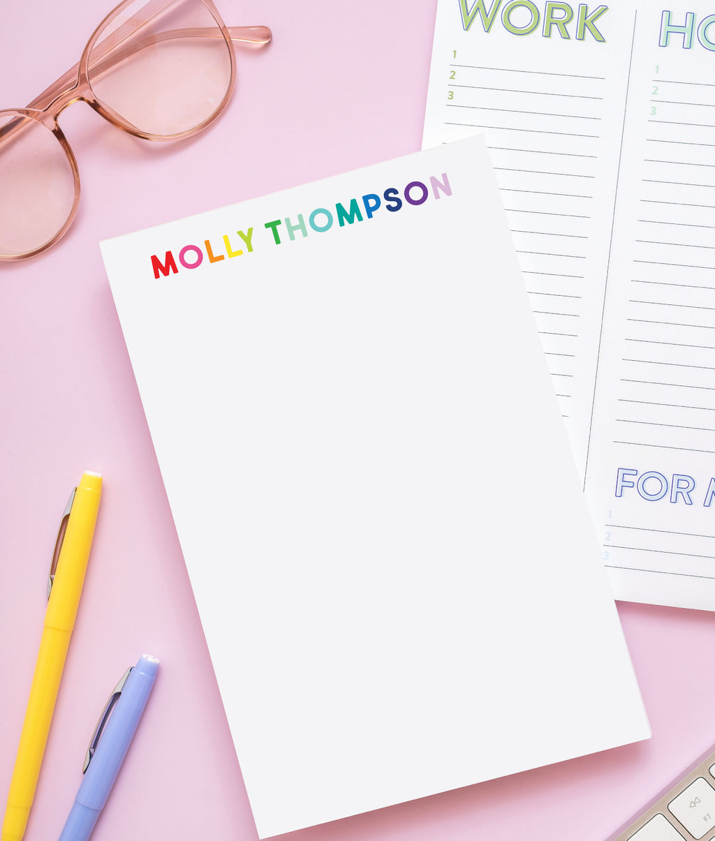 Rainbow Petite Block Personalized Notepad