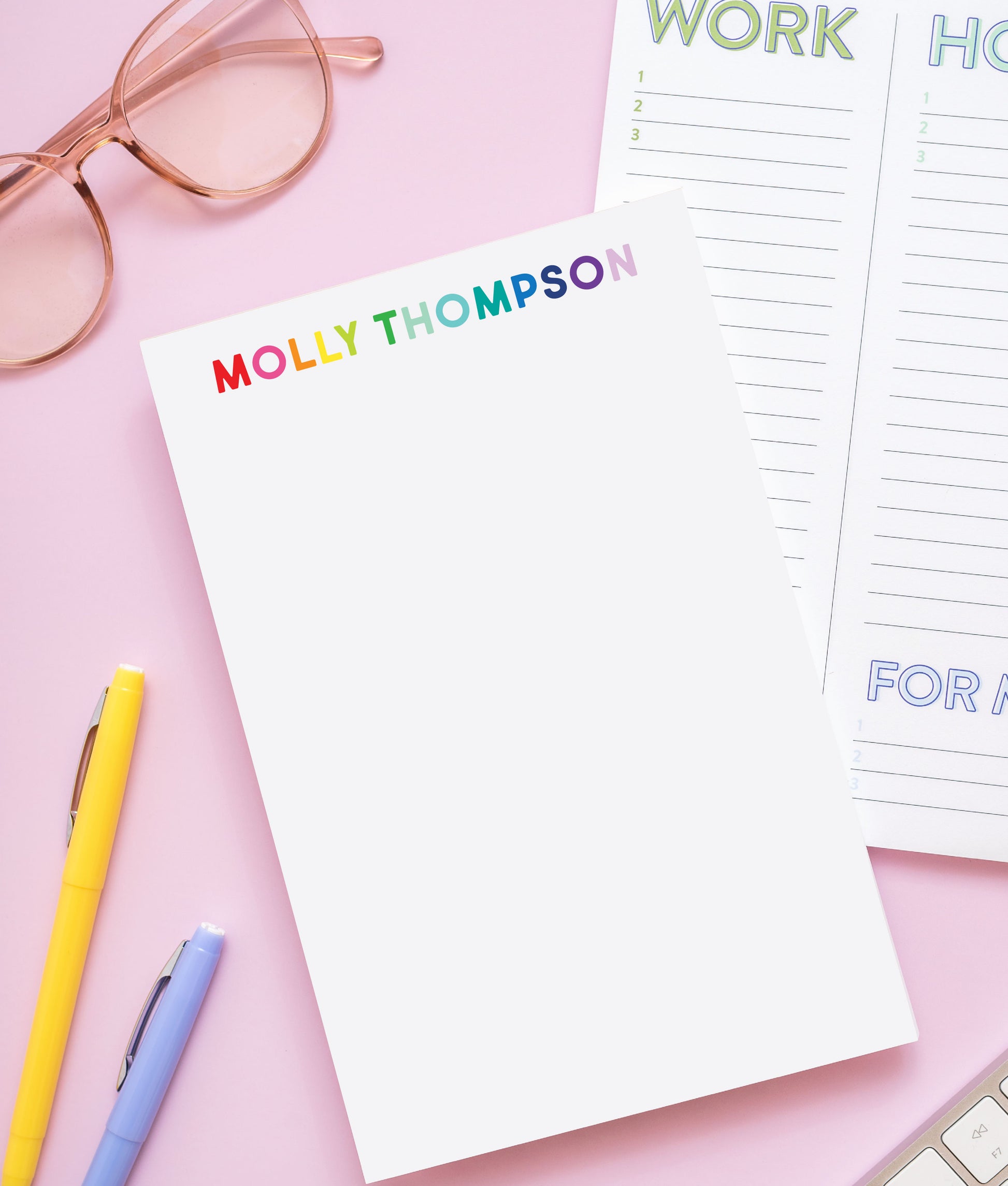Rainbow Petite Block Personalized Notepad