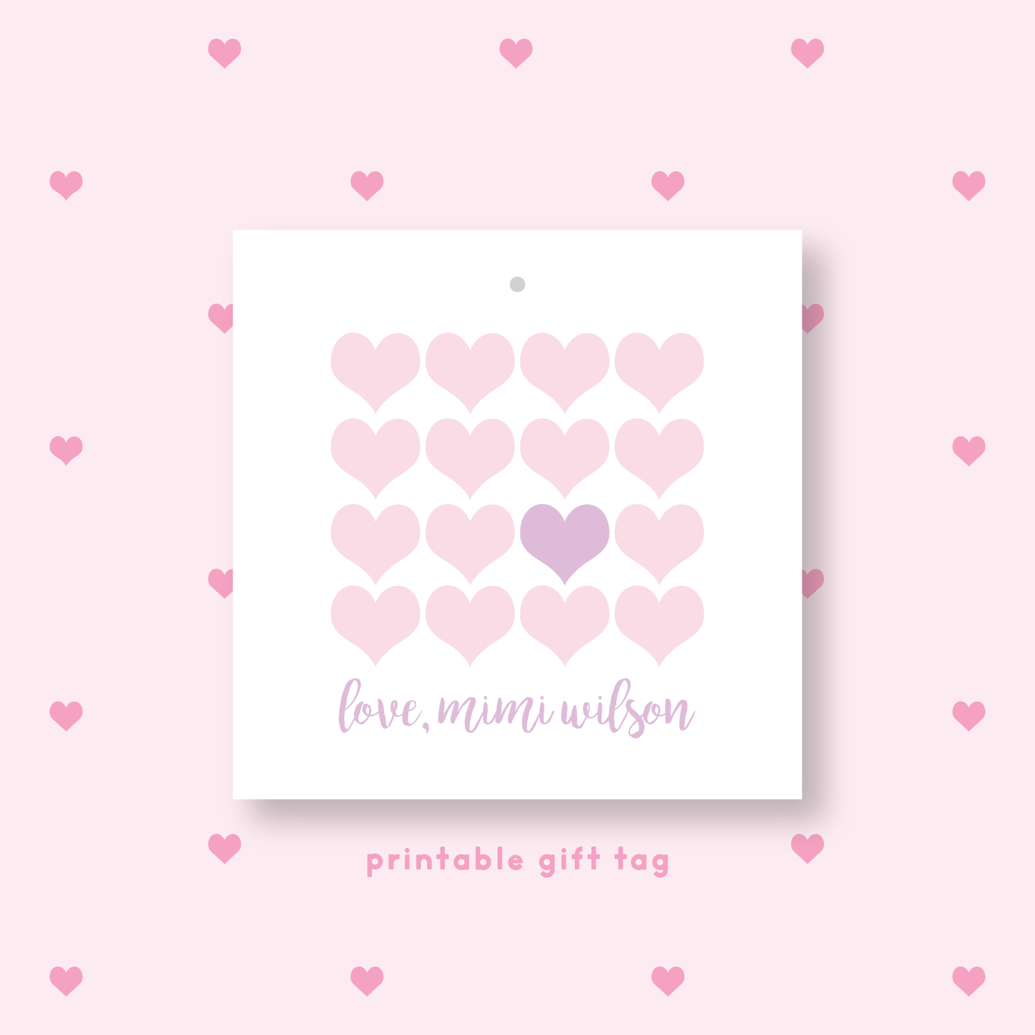 PRINTABLE Valentine's Multi Heart Gift Tag or Sticker Lavender
