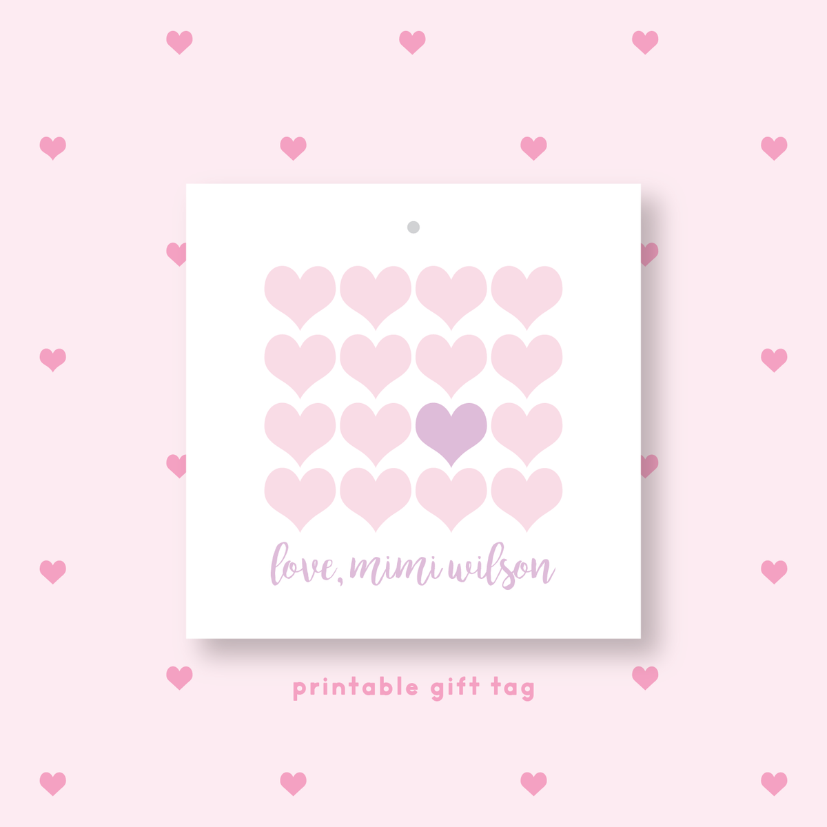 PRINTABLE Valentine&#39;s Multi Heart Gift Tag or Sticker Lavender