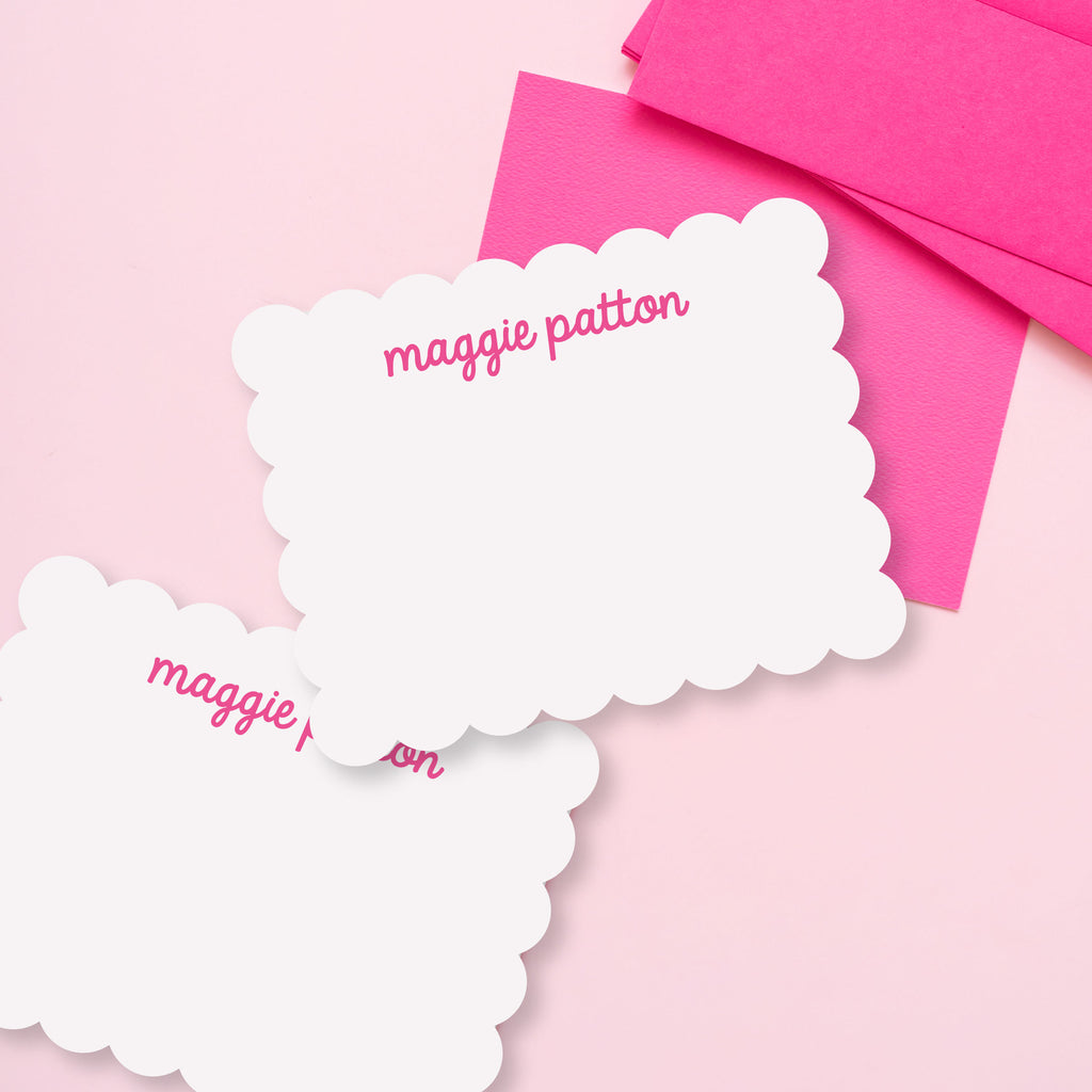 Script Scallop Personalized Stationery