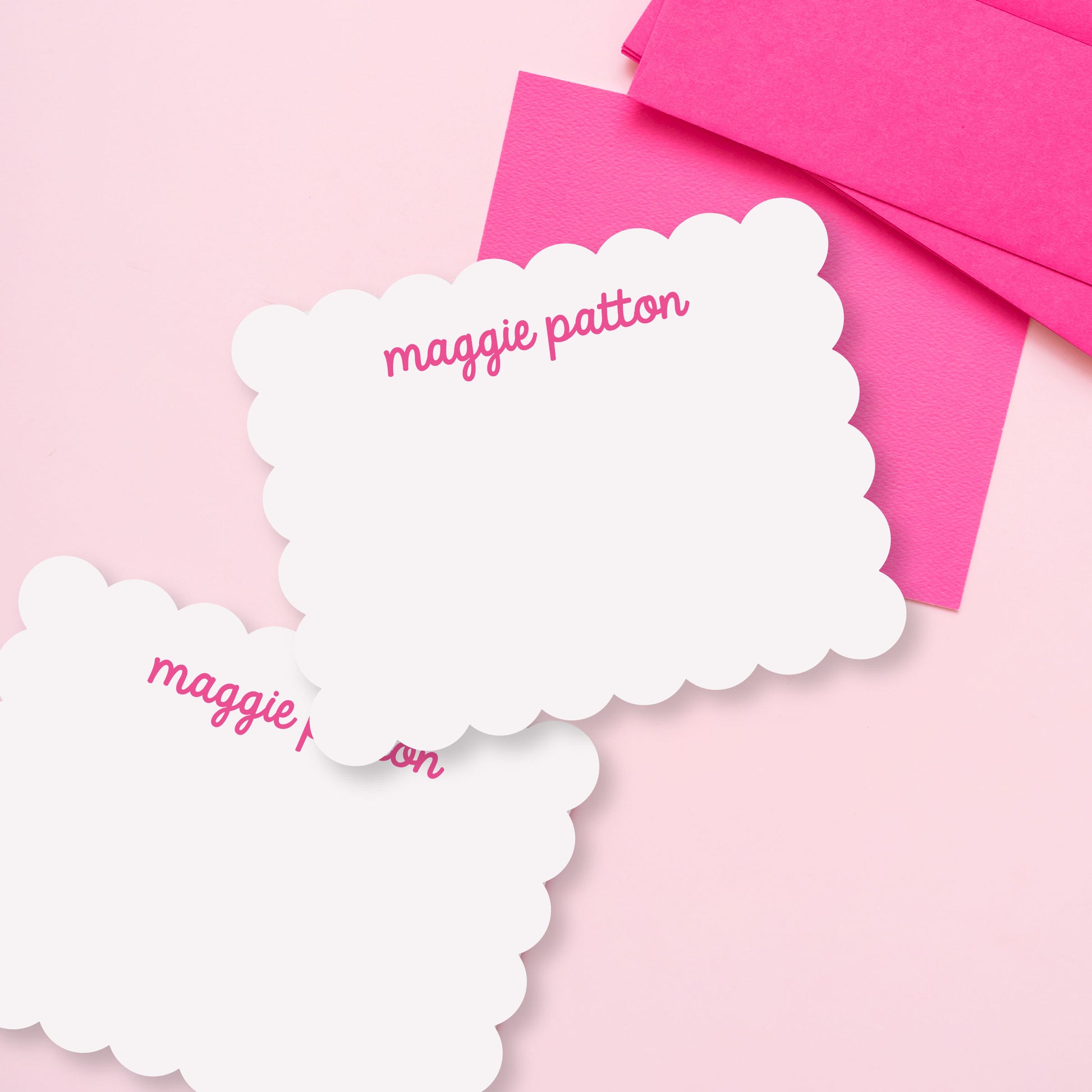 Script Scallop Personalized Stationery