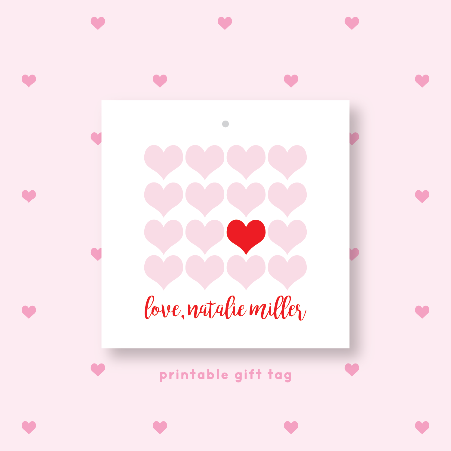 PRINTABLE Valentine's Multi Heart Gift Tag or Sticker Red