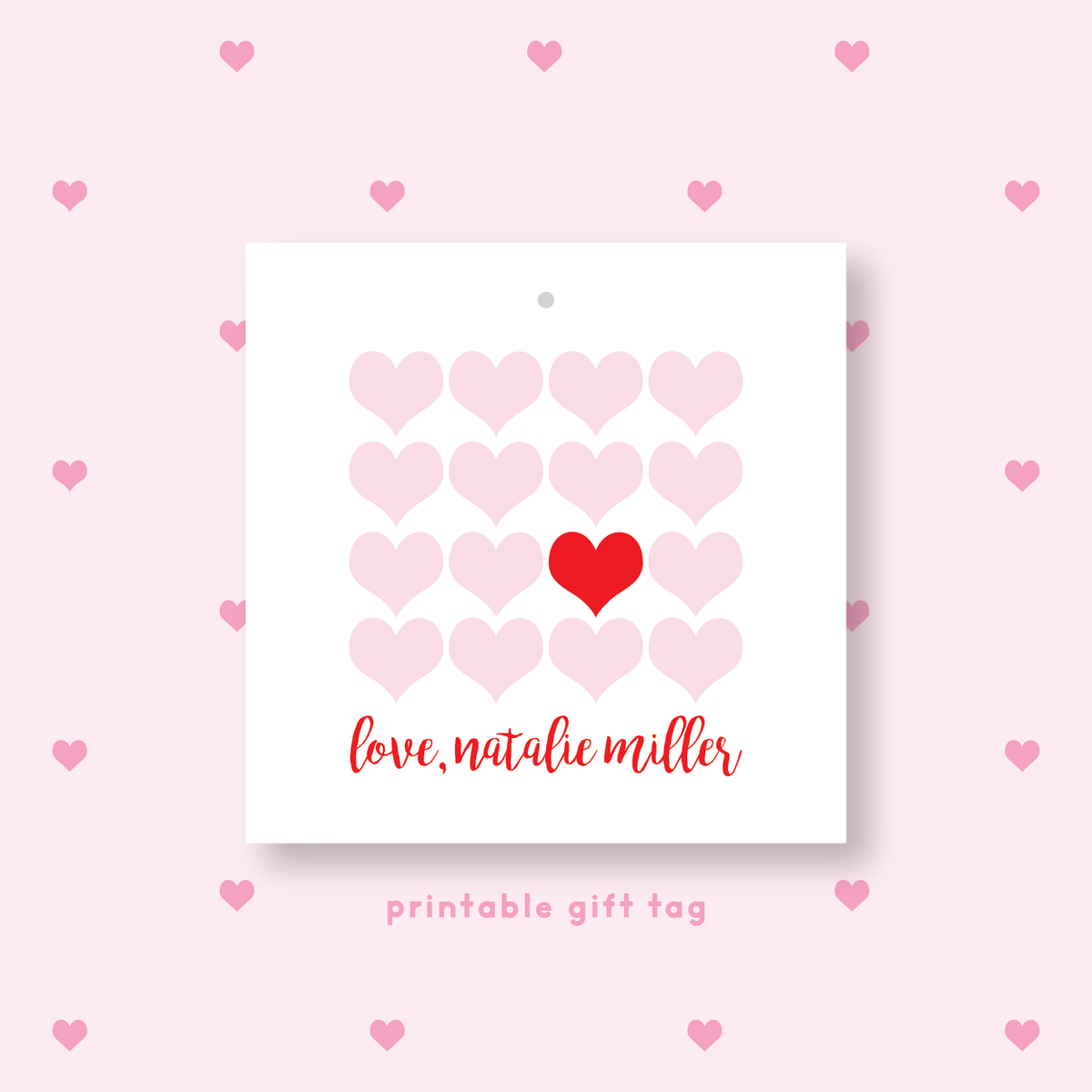 PRINTABLE Valentine&#39;s Multi Heart Gift Tag or Sticker Red