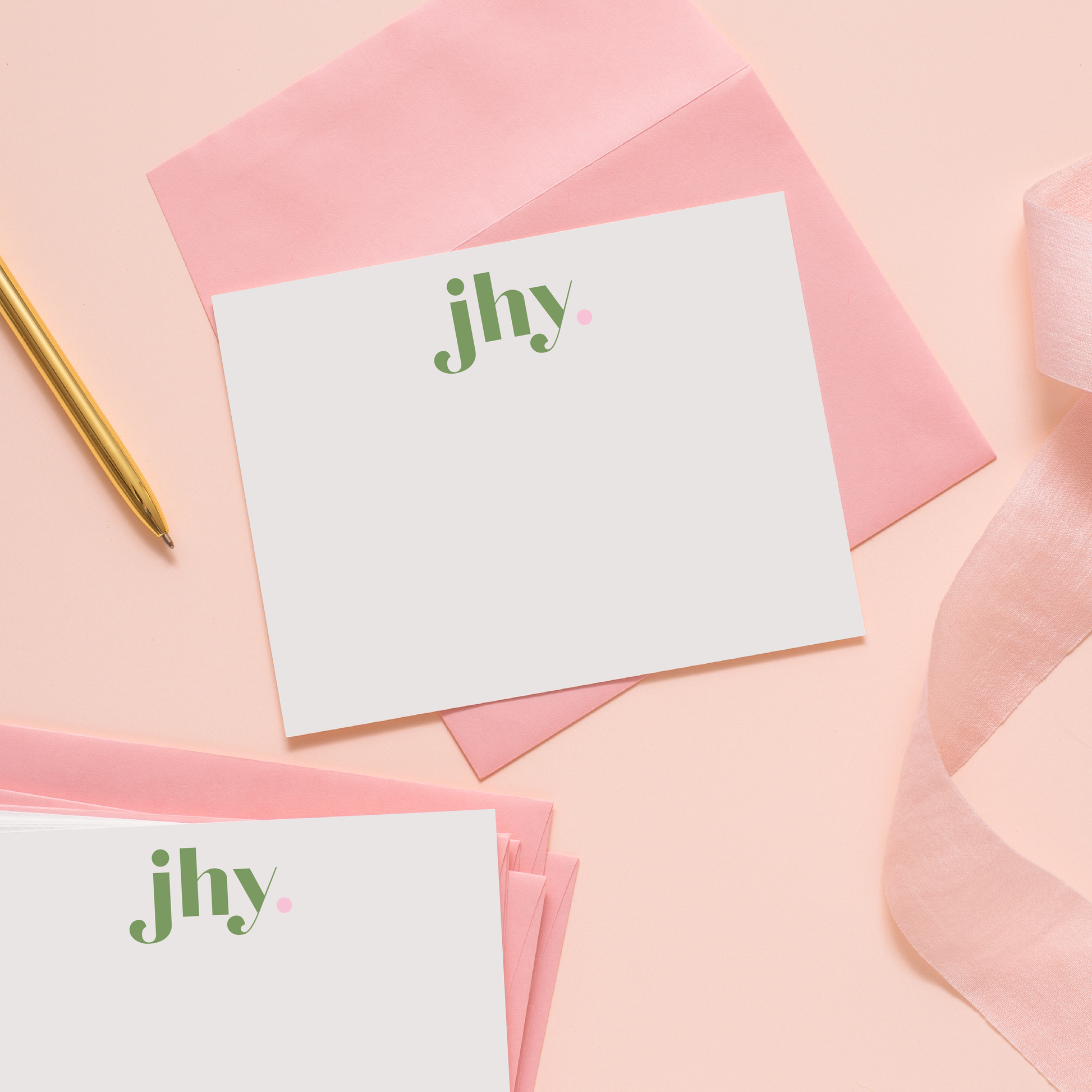 Cheerful Dot Monogram Personalized Stationery