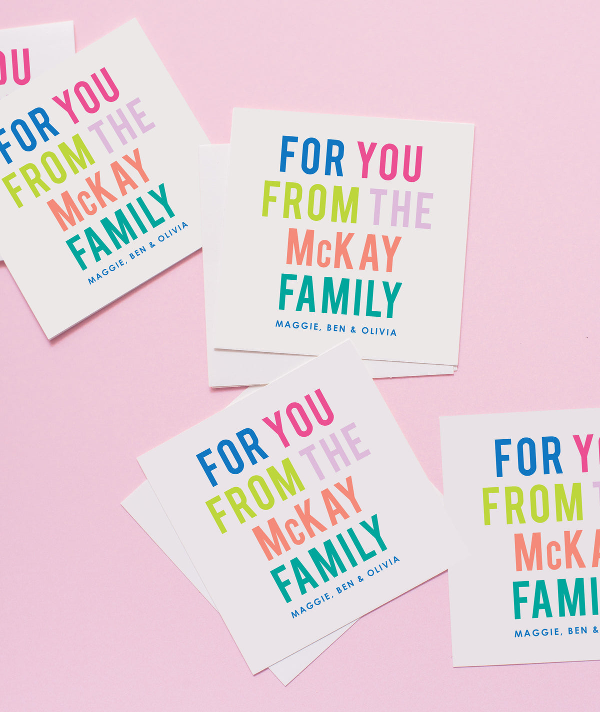 Colorblock Family Gift Stickers
