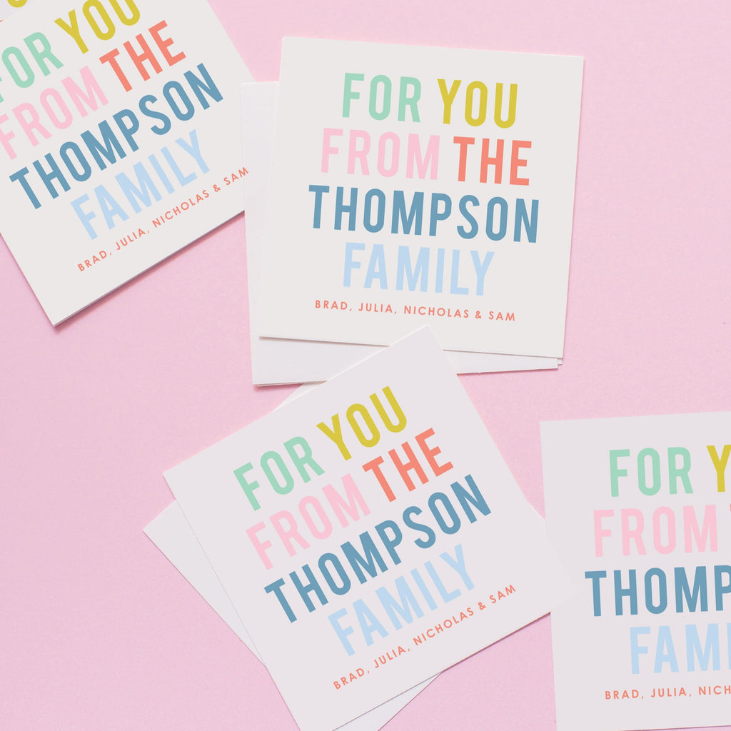Colorblock Family Gift Stickers