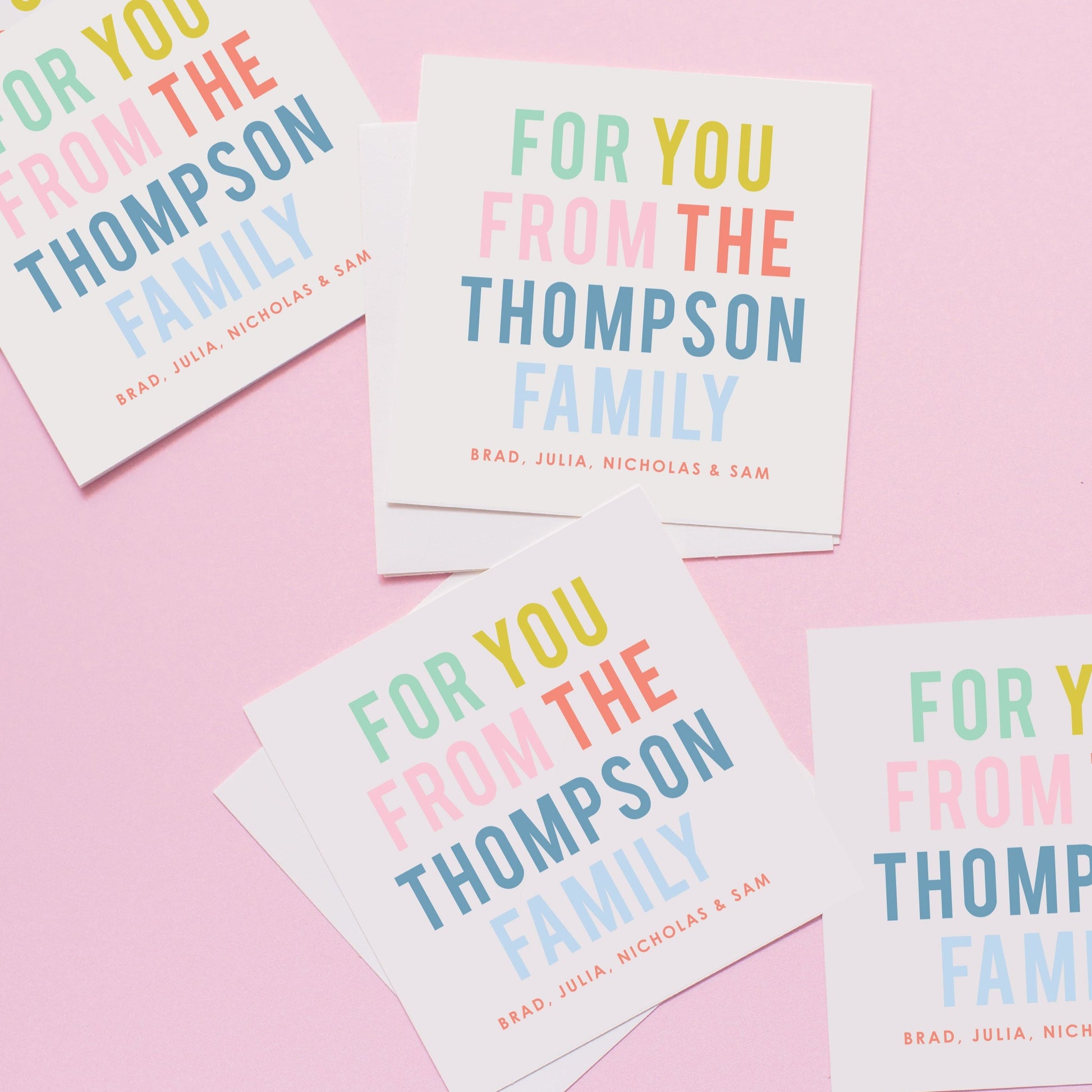 Colorblock Family Gift Stickers