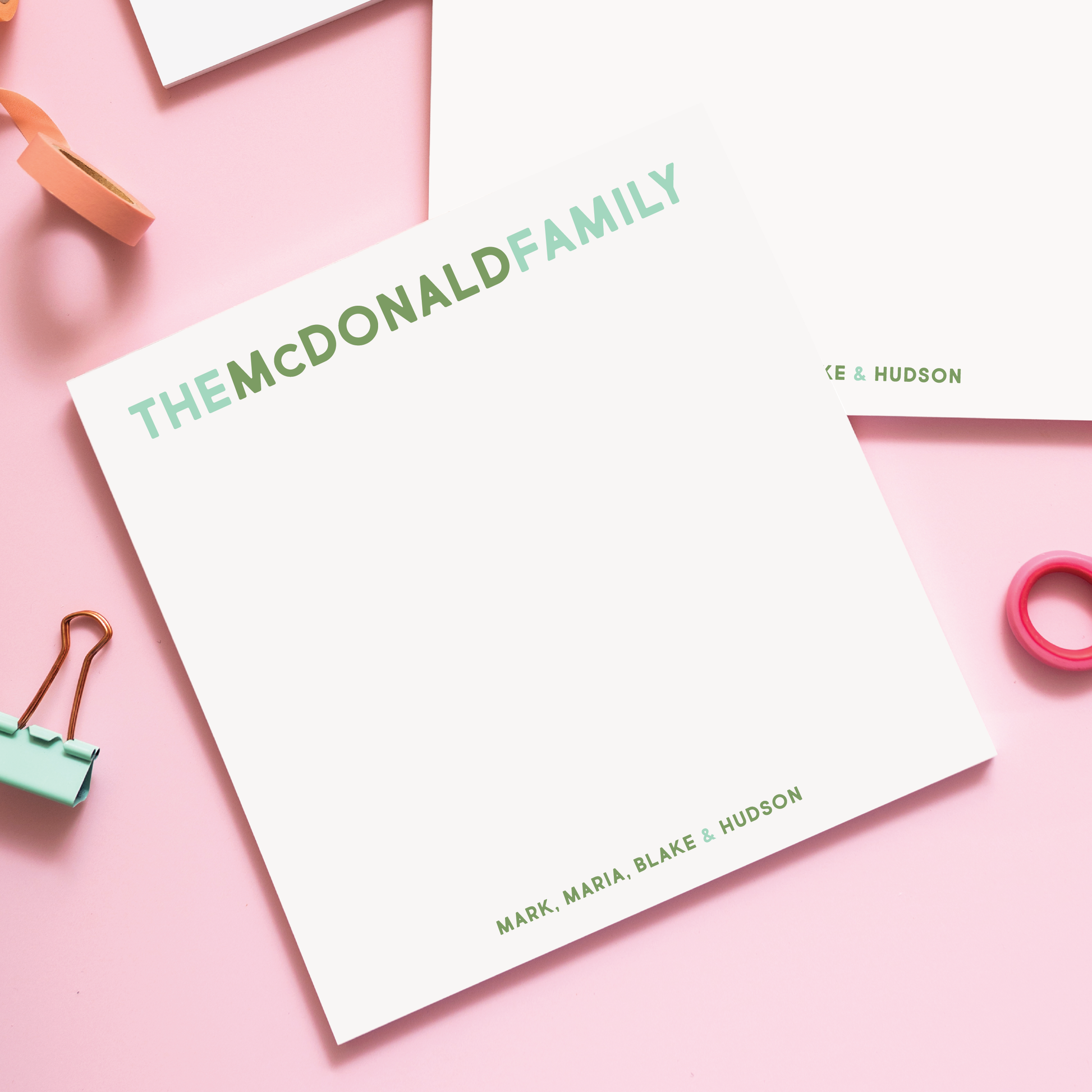 Family Connecting Block Personalized Notepad