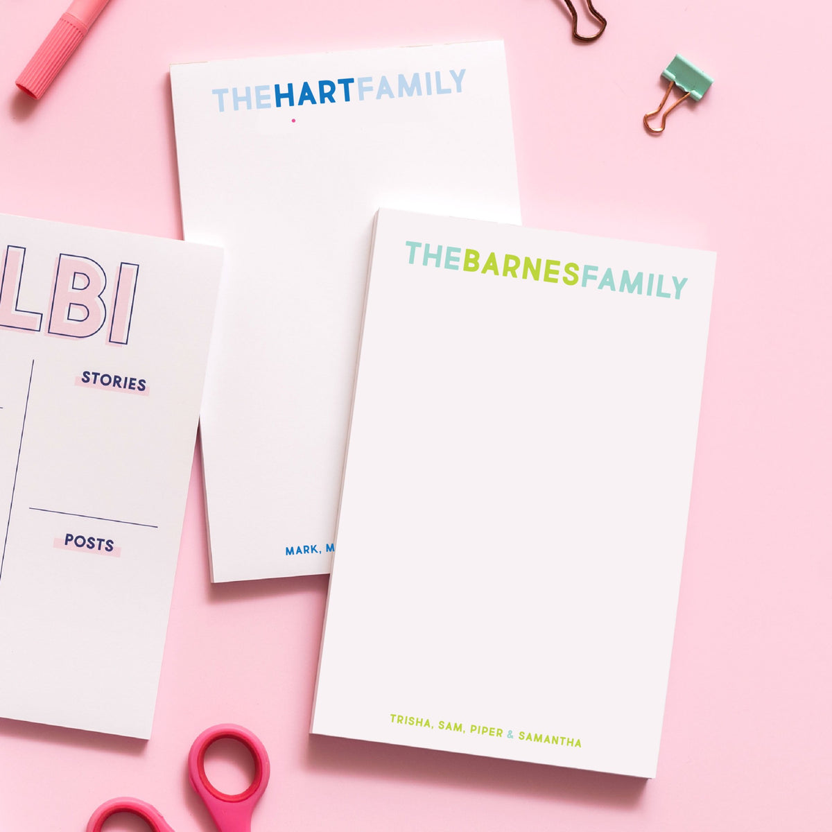 Family Connecting Block Personalized Notepad